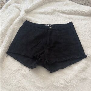 IRO Black Textured Jean Shorts